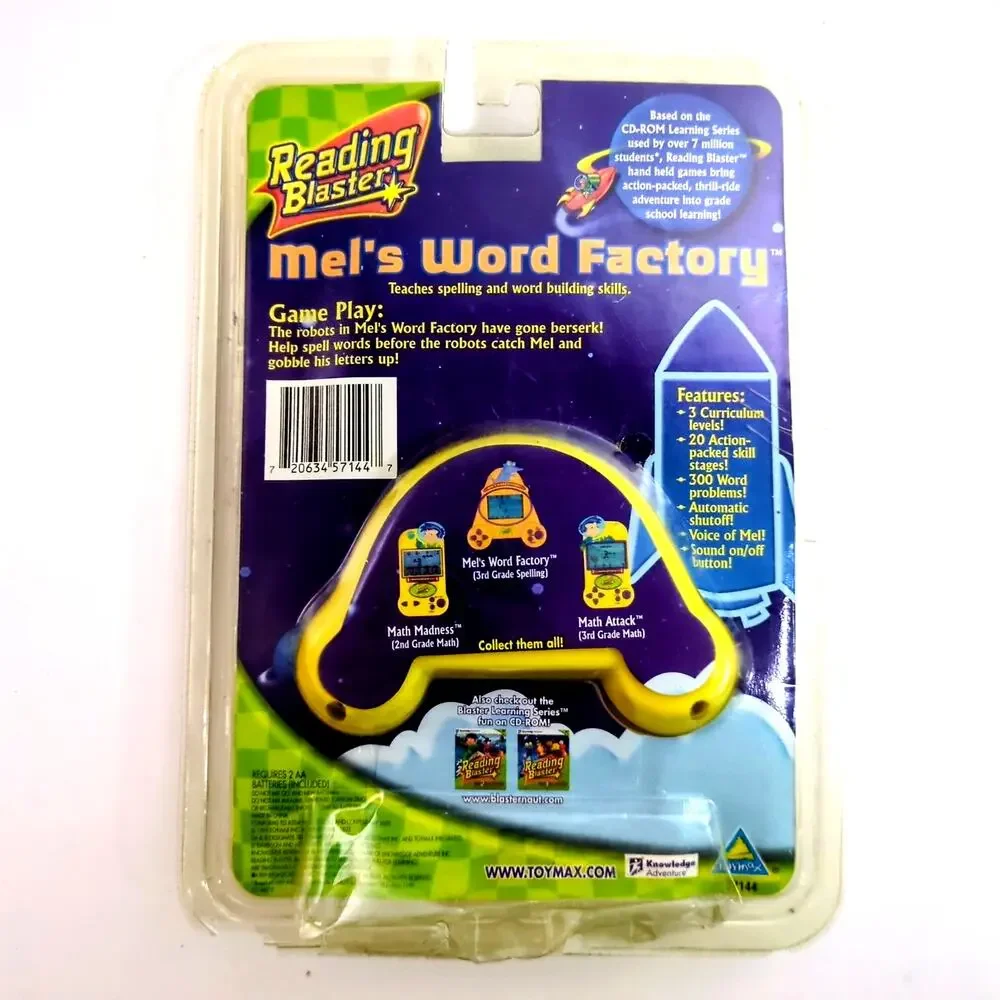 NEW Sealed Toymax Reading Blaster MEL'S Word Factory 3rd Grade Electronic Game